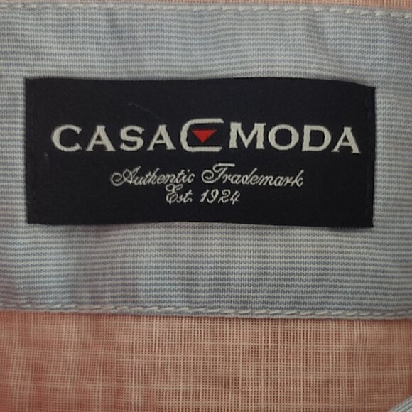 Casa Moda 100% Cotton Pink Pattern Short Sleeve Casual Fit Button Down Size 3XL - Picture 10 of 12
